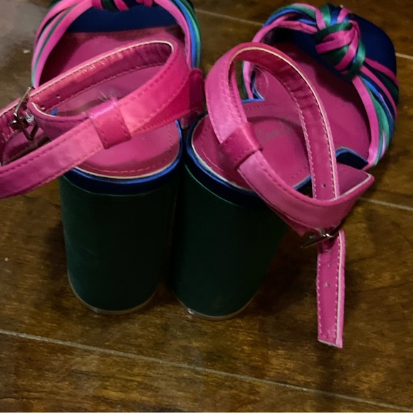 sun gurg Strappy Platform Heels for Women Platform High Heels Multicolored Ankle - Picture 13 of 16